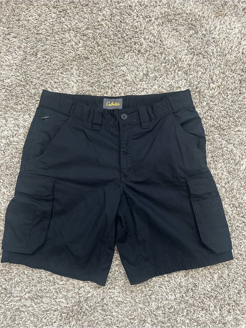 New Cabela's Men’s Black Cargo 9” Shorts Heavy Duty Utility Size 36